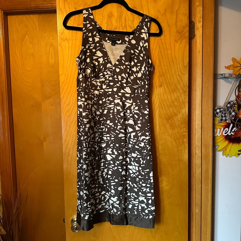 Banana Republic Black and Silver Sheath Dress V-Neck Sleeveless